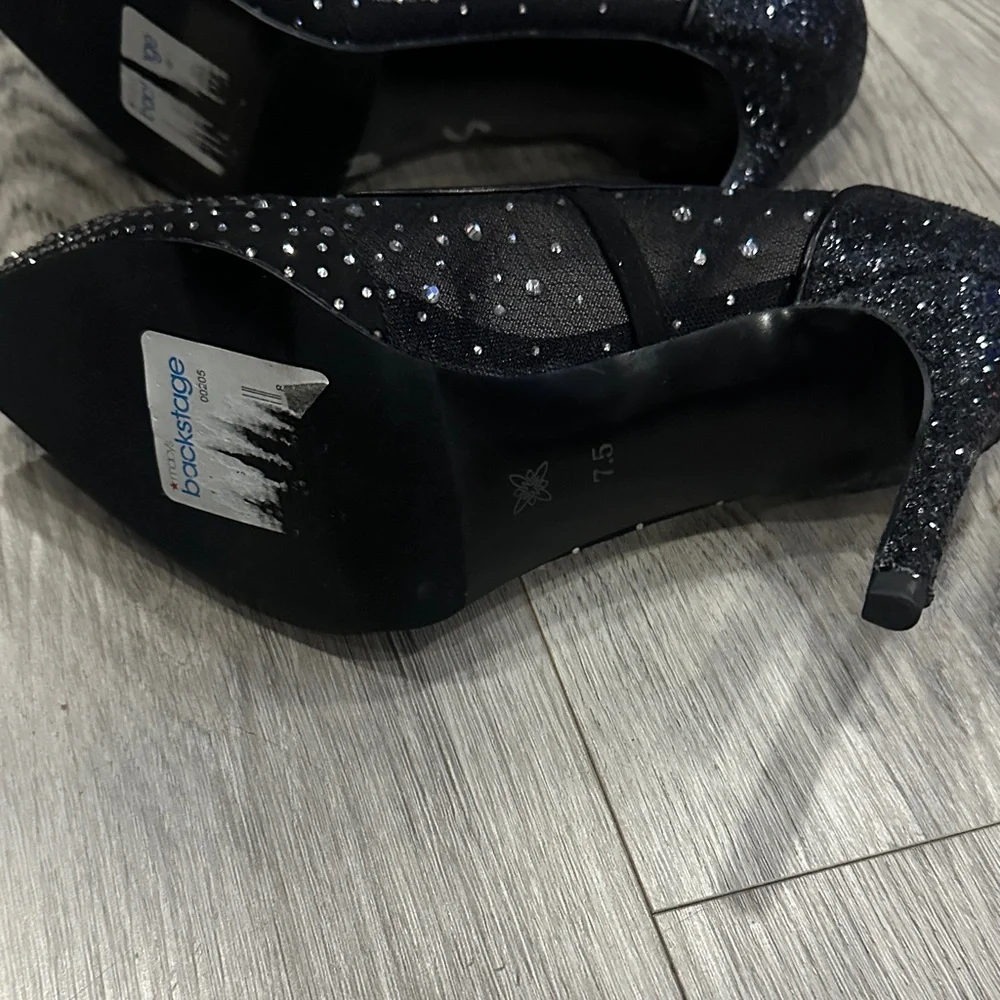 BCBGeneration Black Rhinestone Heels - Picture 5 of 9